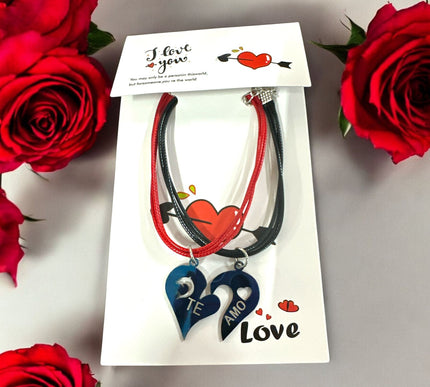 12 Sets 2 pulseras Corazón Parejas "Te Amo" $11.25 c/u