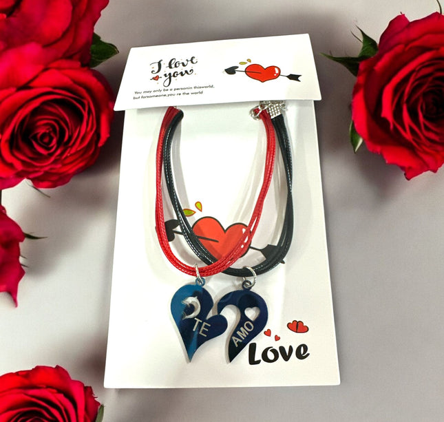 12 Sets 2 pulseras Corazón Parejas "Te Amo" $11.25 c/u