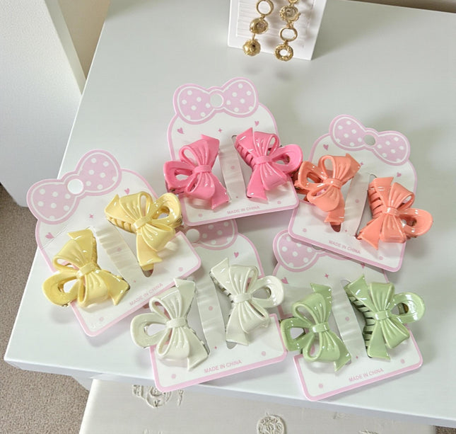 12 Par Pinzas Flor/Moño de Colores $6 c/u