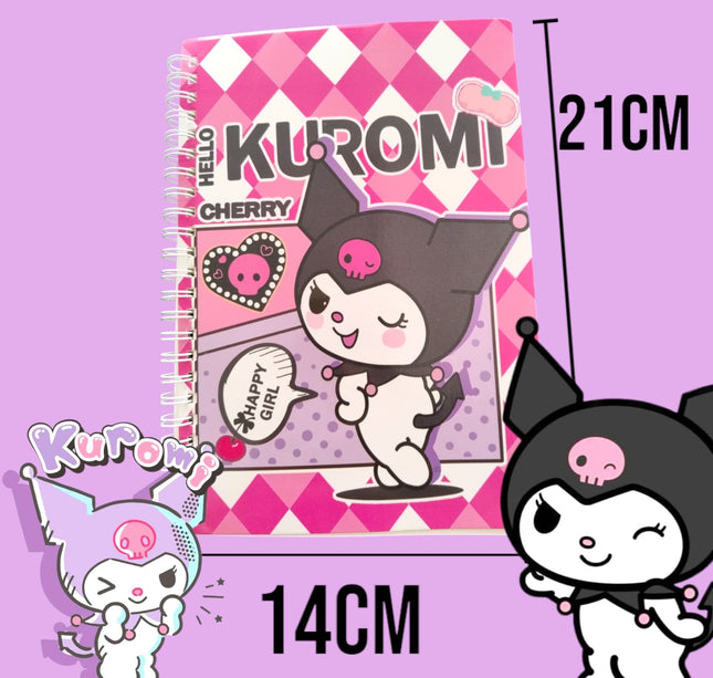 6 Libretas Kuromi espiral $19 c/u