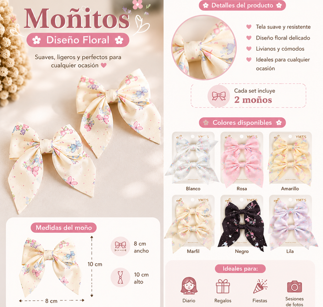 12 Pares de Moños Mariposas Hermosas $8.75 c/u