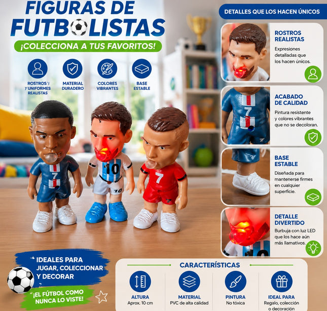 3 Jugador Mundial Squishie con Luces $39 c/u
