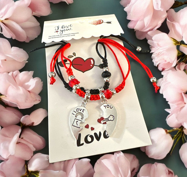 12 Sets Pulseras Dúo Corazón San Valentin $14.9 c/u