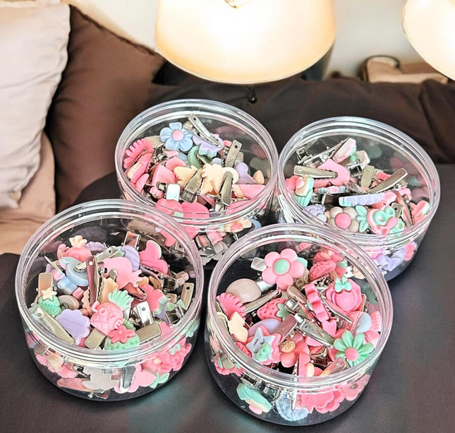 3 Botes de Pasadores para Cabello Figuras Lindas $33 c/u