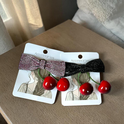 12 Moños Pedreria con Cerezas $9 c/u