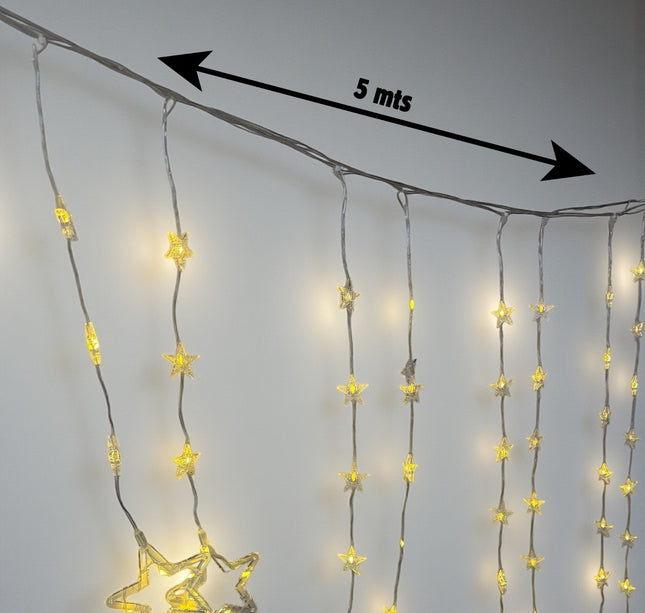 Cortina de Luces en forma de estrella 5 mts navidad
