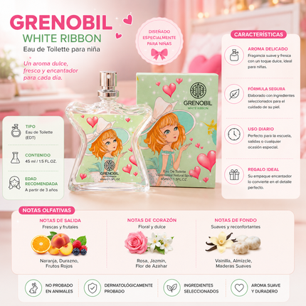 Perfume para Niña "White Ribbon" Grenobil 45ml