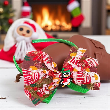 12 Diademas con Moños Navideños Brillos $9 c/u