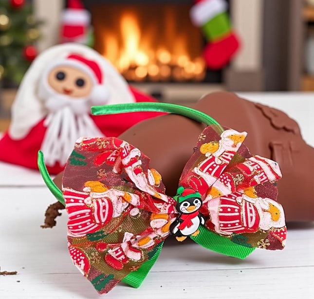 12 Diademas con Moños Navideños Brillos $9 c/u