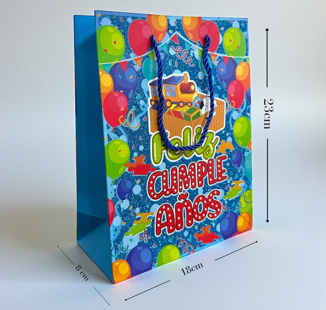 12 Bolsas de Regalo "Feliz Cumpleaños" $11.5 c/u