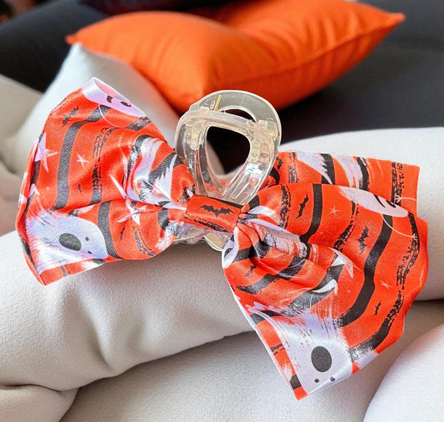 12 Pinzas Moños Halloween Estampados $8 c/u