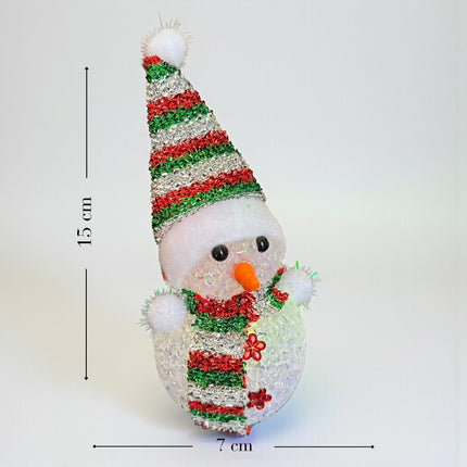 6 Muñeco de Nieve Navideño con luces y Gorro  $25 c/u