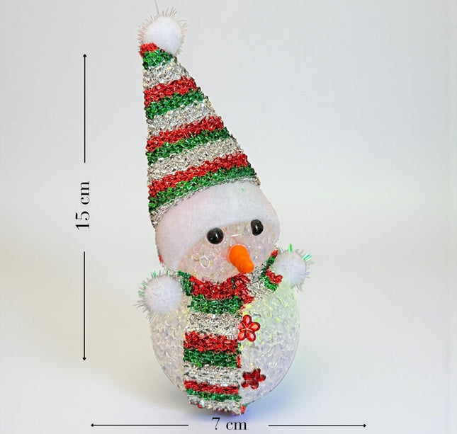 6 Muñeco de Nieve Navideño con luces y Gorro  $25 c/u