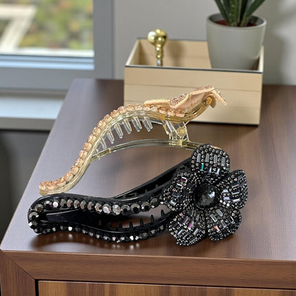 12 Pinzas para Cabello Pedreria Flores $16 c/u