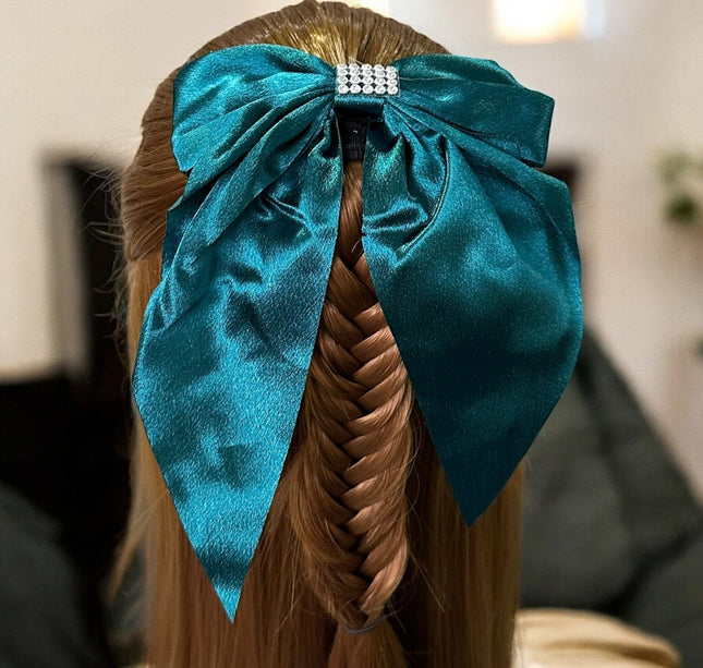 12 Moños Coquette con Pedreria Satin $7.9 c/u