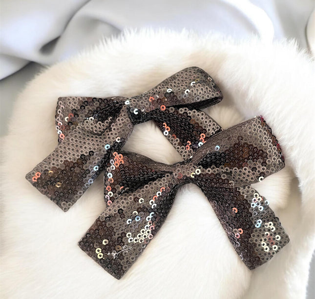 12 Pares de Moños Lentejuelas Colores $8.5 c/u