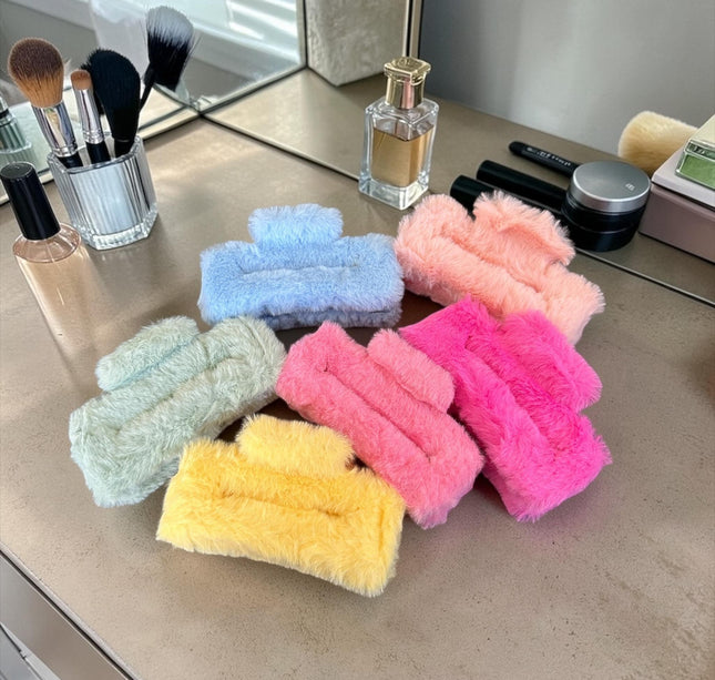 12 Pinzas Peluche Lindas para Cabello Grandes $12 c/u