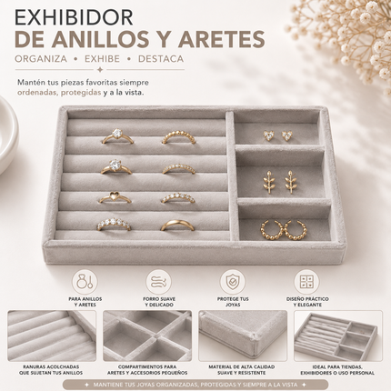 Exclusivo Tienda en linea 💥💎Exhibidor de Anillos y Aretes Terciopelo