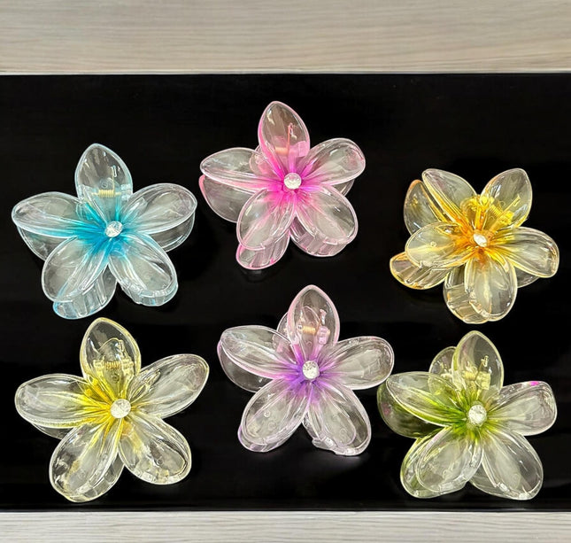 12 Pinzas Hawaiinas Cristalinas/Aperladas con Pedreria $13.5 c/u