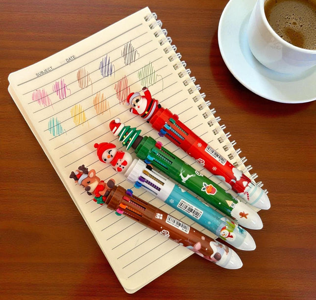 36 Lapiceros Multitntas Navideños con 10 Colores $14.58 c/u