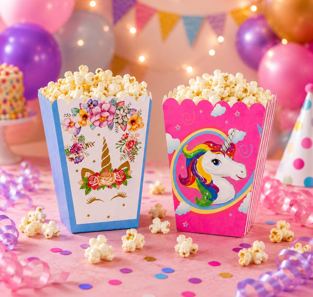 Exclusivo Tienda en linea 💥💎3 Paquetes con 6 Cajas para Palomitas Infantil Decorada $20 c/u
