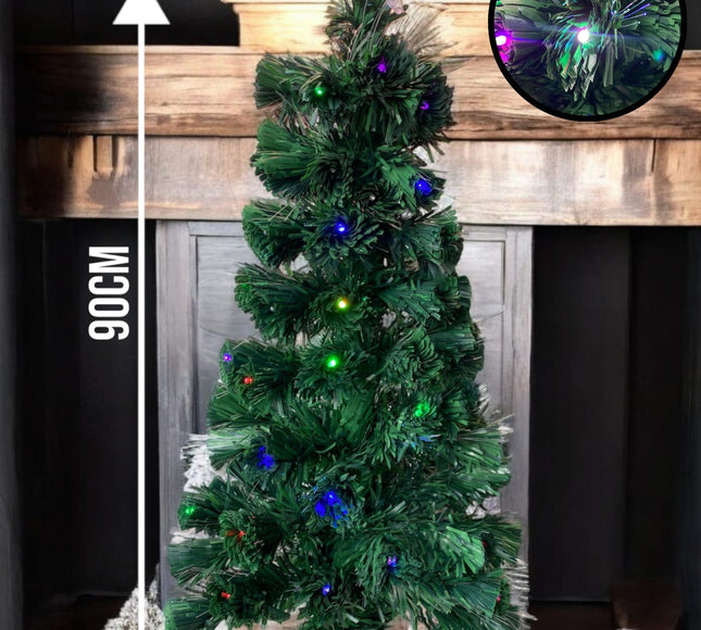 Arbol de Navidad con luces Fibra y estrella incluidad 90cm