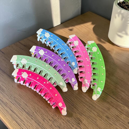 12 Pinzas Bananas con Pedreria Colores $11 c/u