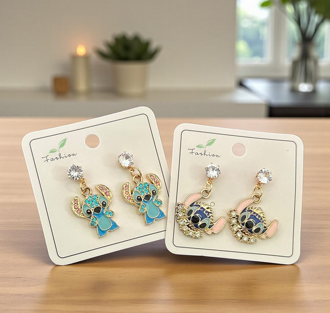 12 Aretes Sticht Pedreria $15 c/u