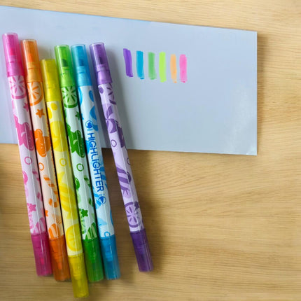 6 Sets de Marcatextos de colores Doble punta $23.5 c/u