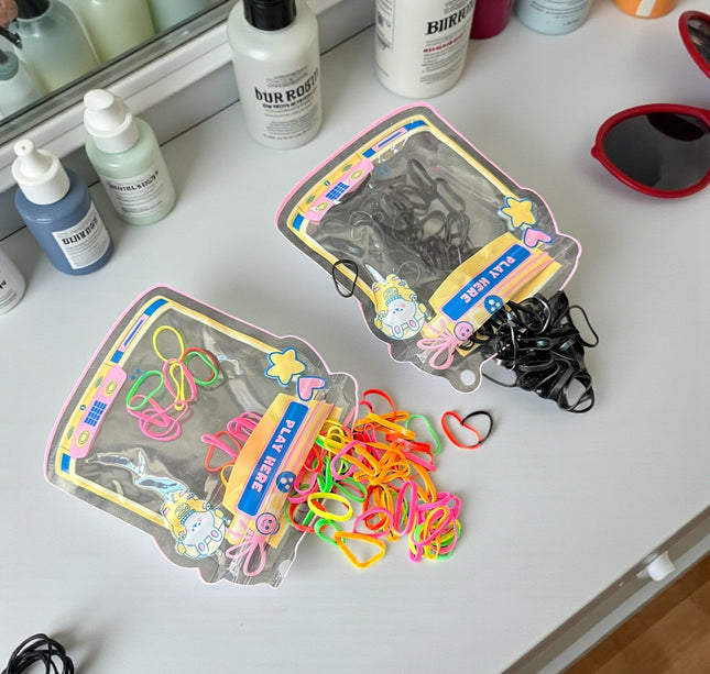 12 Bolsita de Ligas para Cabello Colores $5.9 c/u