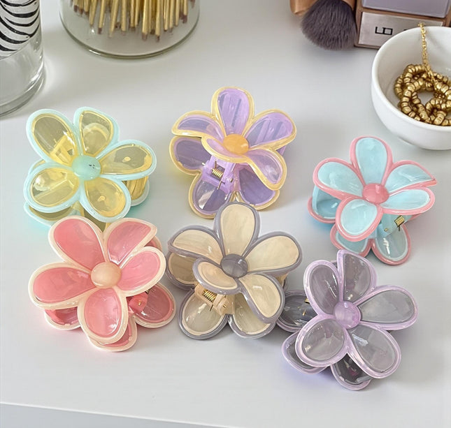 12 Pinzas Flores Bicolor Hermosas para Cabello $9.9 c/u