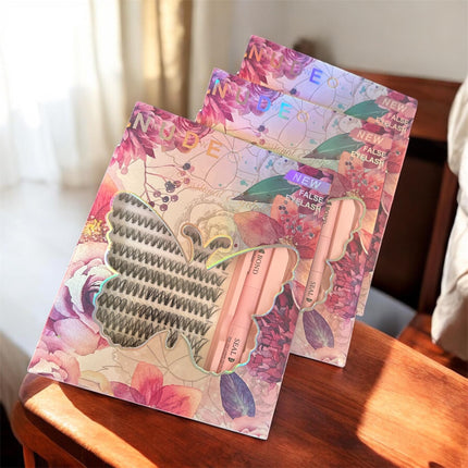 3 Sets Extenciones de Pestañas  NUDE con Pinzas y Pegamentos $50 c/u