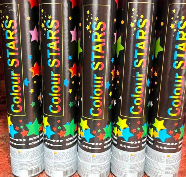 6 Cañon lanzador de Confetti colores en forma de estrella $29 c/u