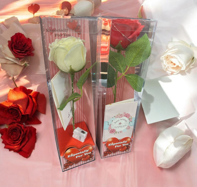 3 Rosa de Regalo con Luz y Tarjeta San Valentín $55 c/u