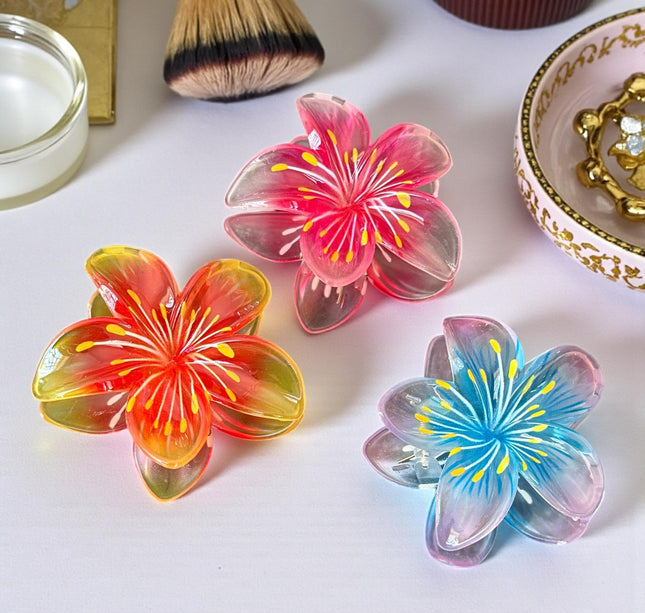 12 Pinzas Hawainas Flores Lindas $9.9 c/u