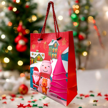 12 Bolsas Navideñas Estampadas $5 c/u