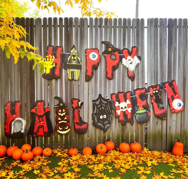 6 Guirnaldas "Happy Halloween" Letras $19 c/u