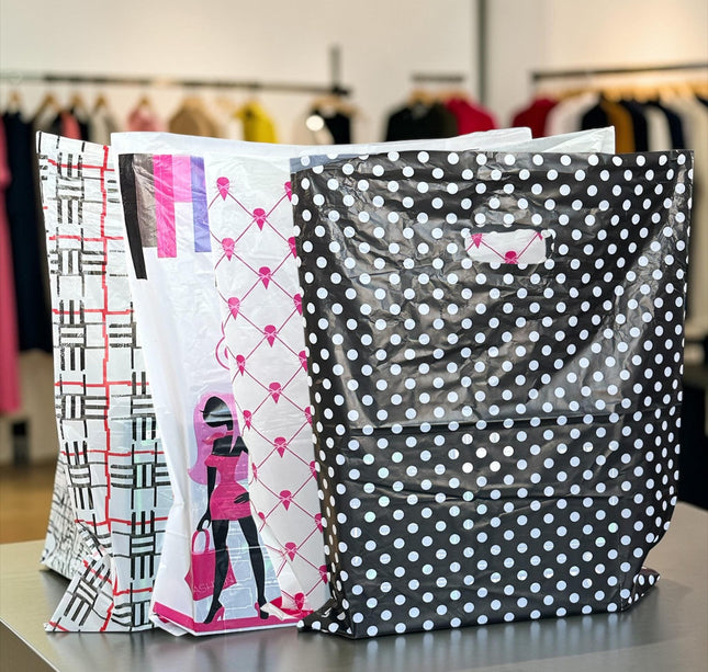 100 Bolsa celofán boutique G 44cm*35cm $1.08 c/u