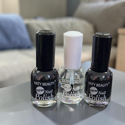 12 Esmaltes Polish Negro/Transparente $9.9 c/u