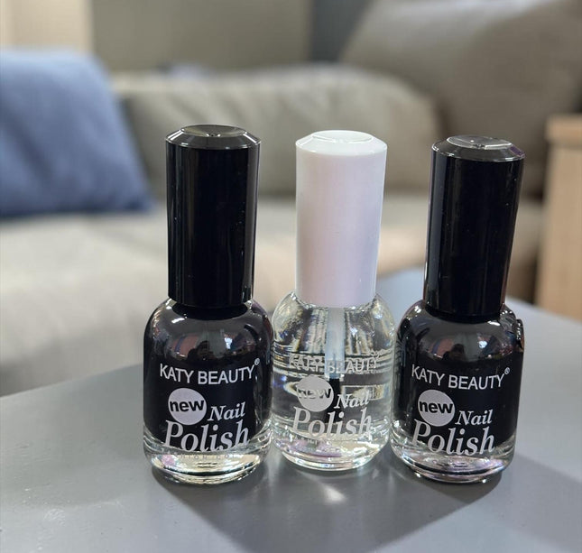 12 Esmaltes Polish Negro/Transparente $9.9 c/u