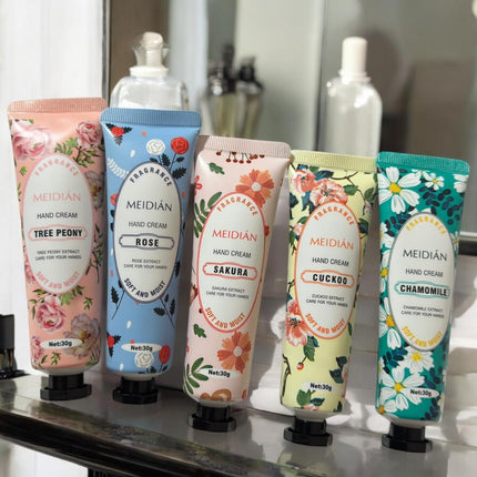 3 Sets de 5 cremas para manos con Aroma $25 c/u