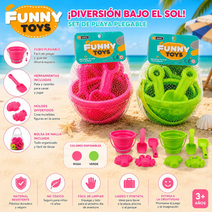 Exclusivo Tienda en linea 💥💎2 Juguetes para Playa Cubeta Expandible Pala y Figuras $78 c/u
