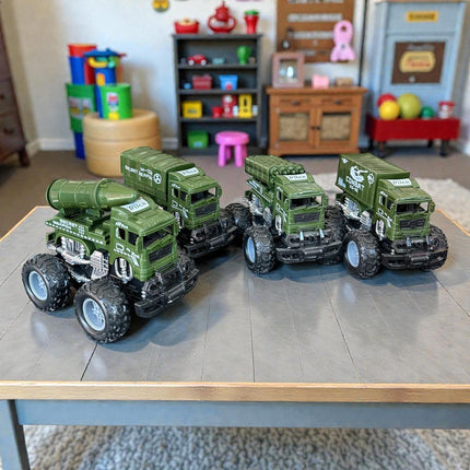 3 Carritos Fricción Militares de Juguete $36 c/u