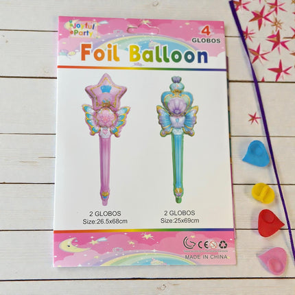 6 Sets Globos Figuras Baston 4 Piezas $18 c/u