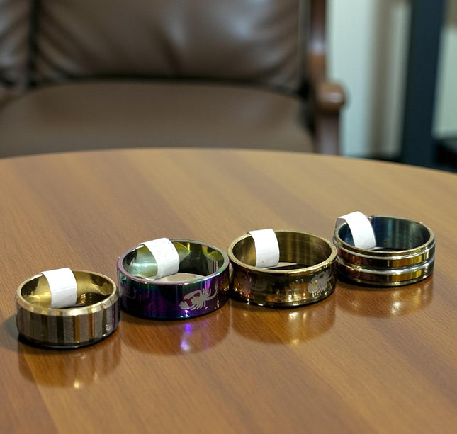 100 Anillos Acero Inoxidable Colores $2.5 c/u