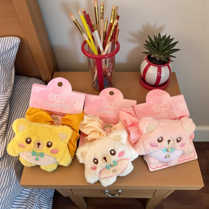 12 Scrunchies Peluche Ositos $17 c/u