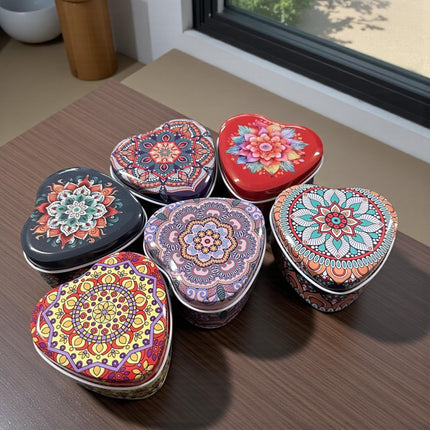 12 Cajita Corazíon Metalica Mandalas "San Valentin" $8.3 c/u