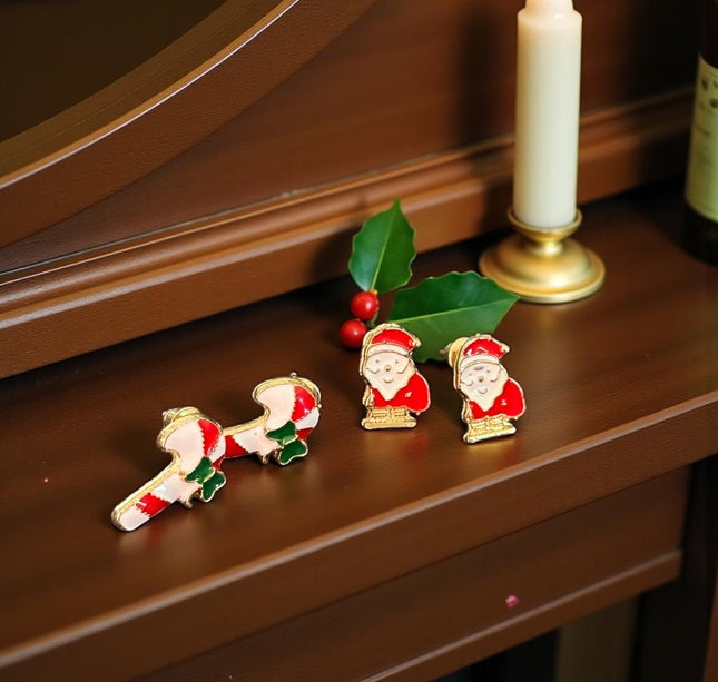 12 Pares de Aretes Navideños $6.75 C/U