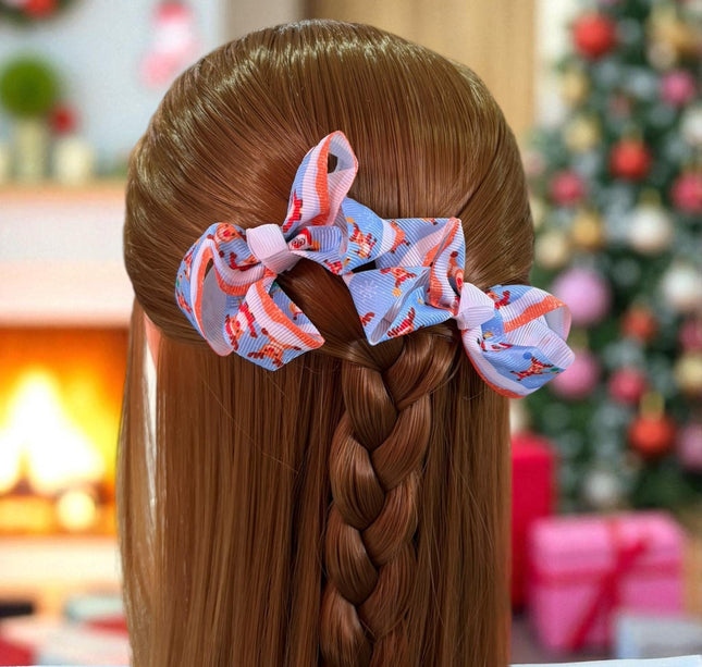 12 Pares de Moñitos Navideños Estampados $7.5 c/u