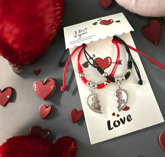 12 Sets Pulseras Dúo Corazón San Valentin $14.9 c/u